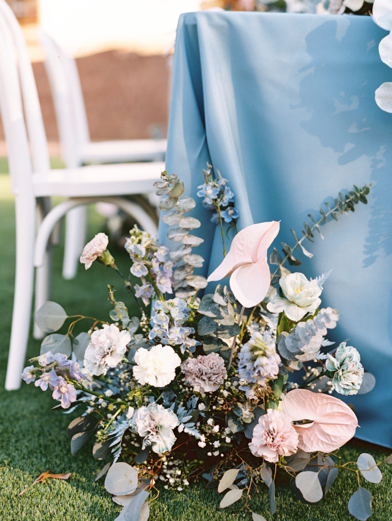 wedding ground arrangement florals