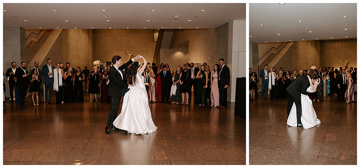 The Fine Arts Museum Houston Wedding couple dancing