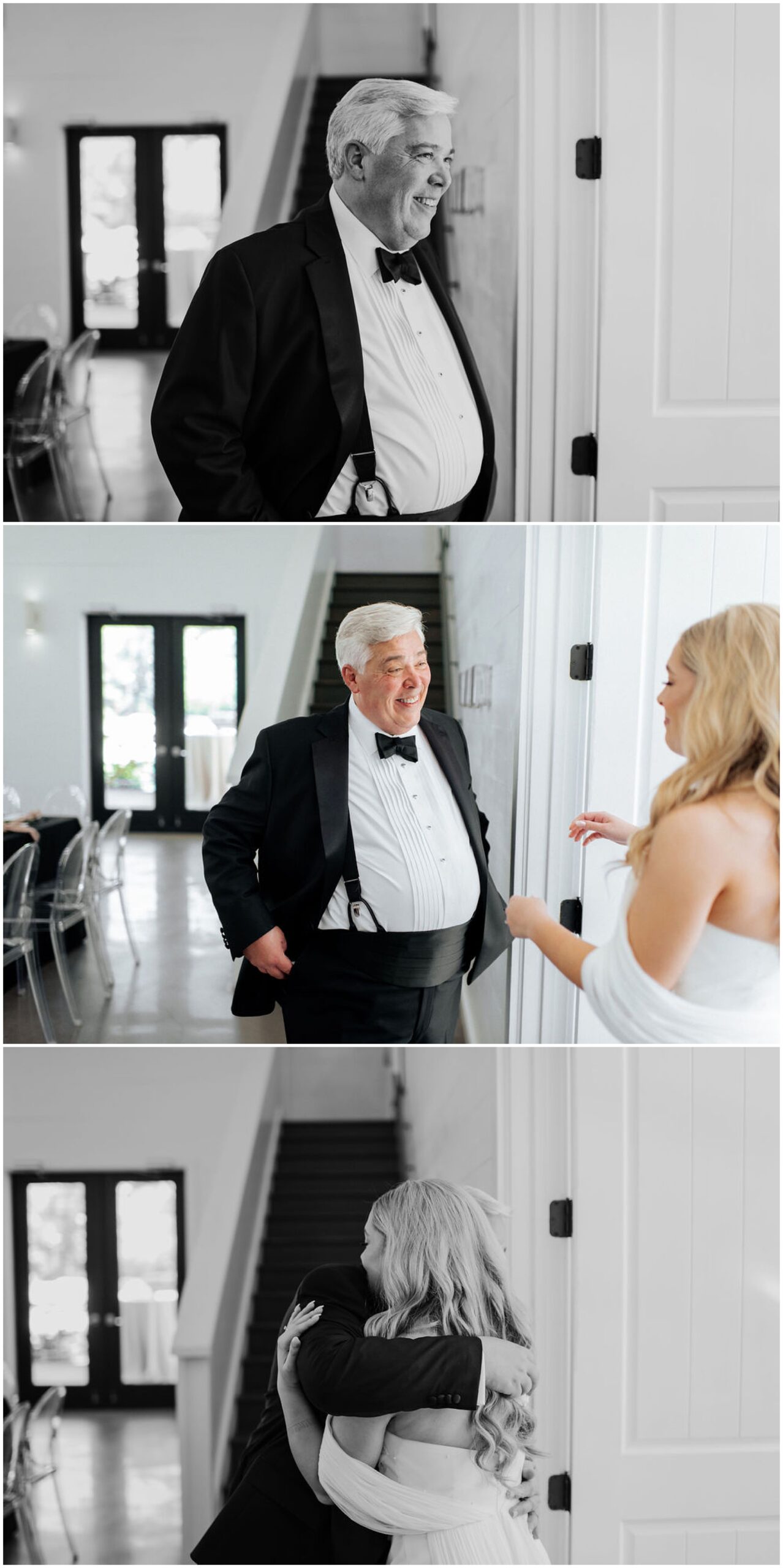 first look with bride's dad 