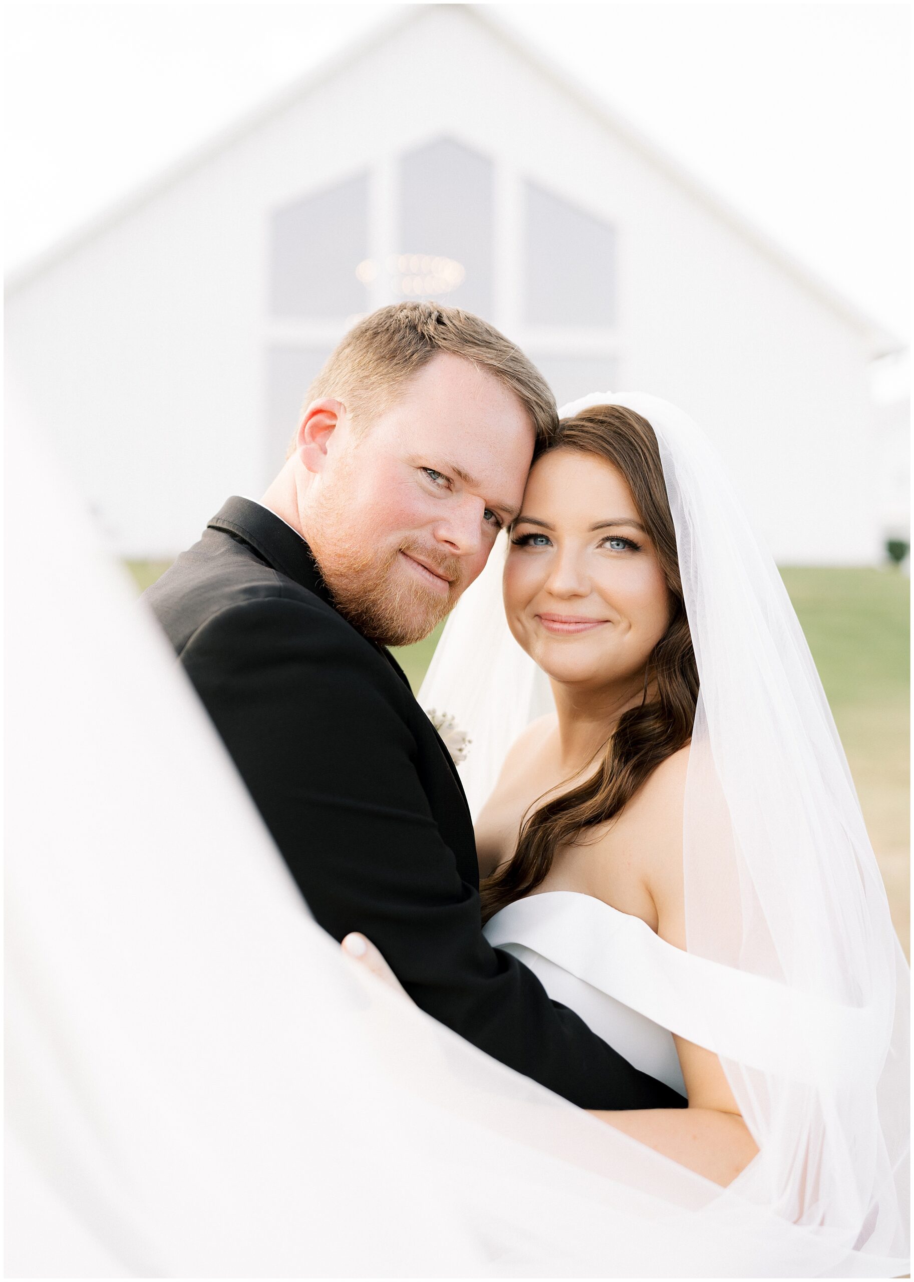 bride and groom portrait at Farmhouse Events 